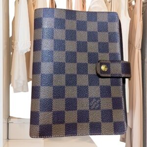 Louis Vuitton Damier Ebene Notebook Agenda Planner Brown Personalized Initials